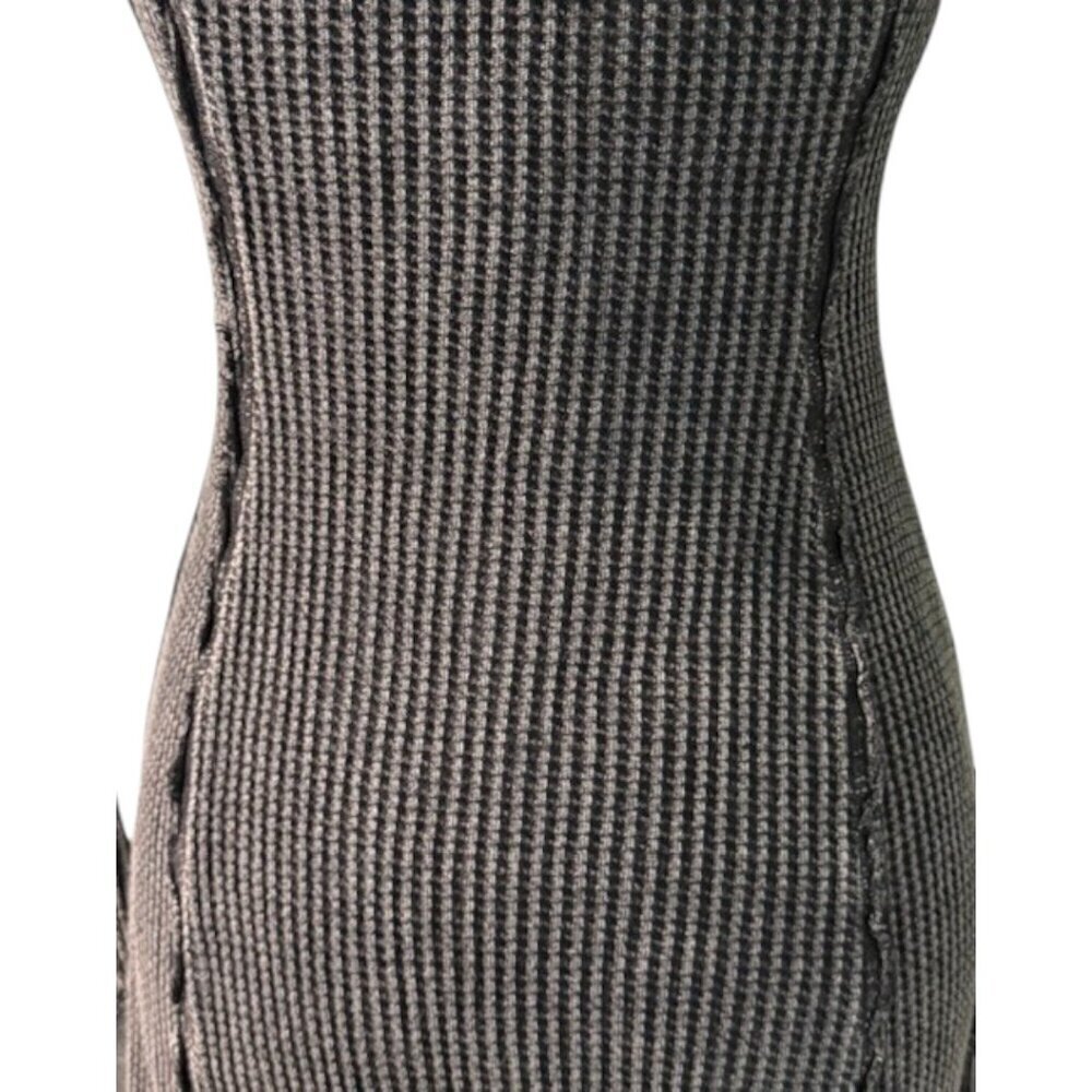 Free People Monty Midi Dress Black Off the Shoulder Long Sleeve Waffle Knit Sml - Picture 8 of 16